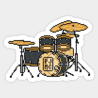 Pixel Black MC Drums Sticker